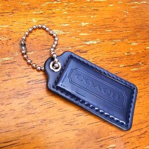 Coach Large Hang tag Patent Leather Navy Blue EUC